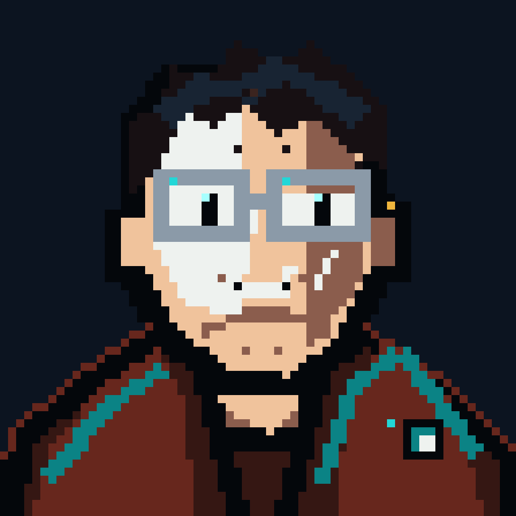 Birth art study 05, a pixel-art Proof Hunter portrait